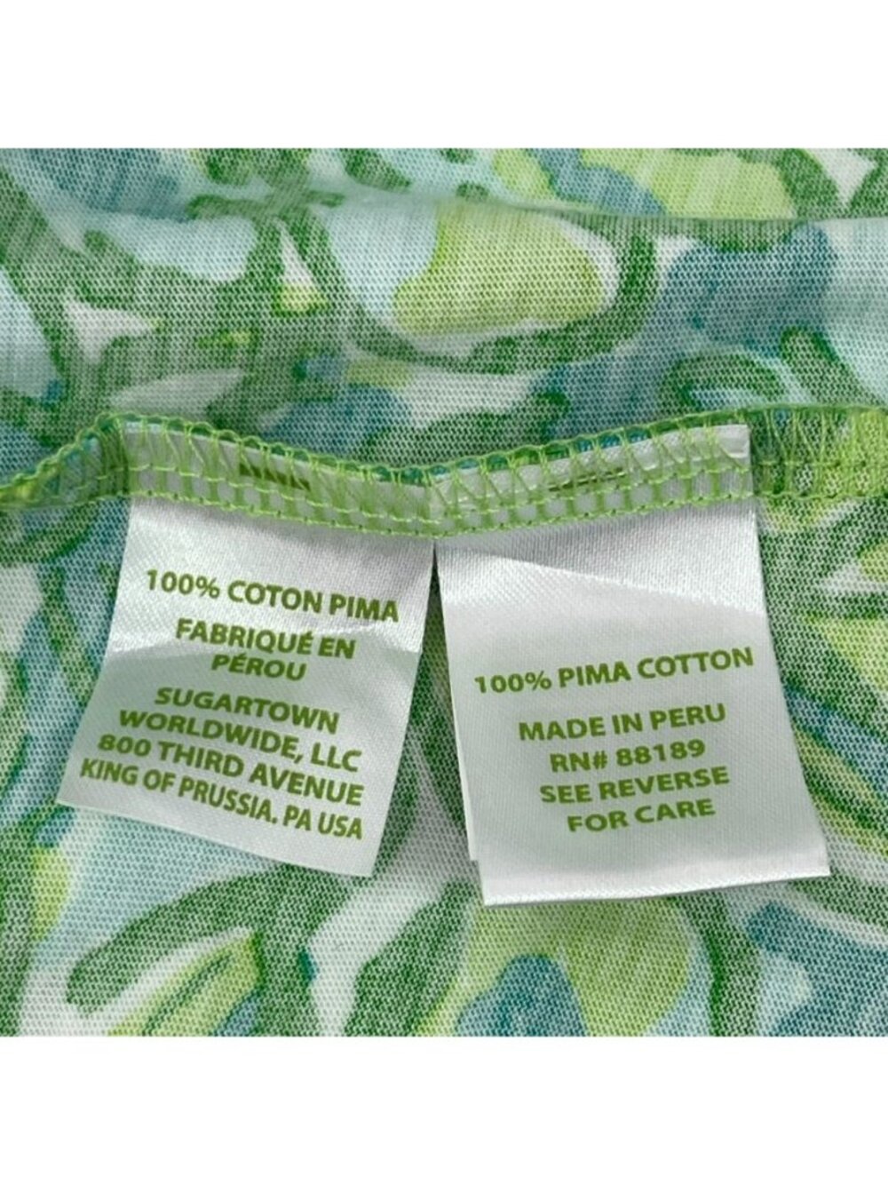 Lilly Pulitzer Windsor Strapless Dress Small Green Palm Print Pima Cotton Pocket - Picture 7 of 8
